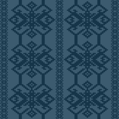 Bir Earthy Tone ve Retro Style, el yapımı dokuma motifleri olan etnik kökenli dikişsiz piksel deseni. Halk tarzı tekstil baskıları, dijital kumaşlar ve kültürel tasarım projeleri için mükemmel..