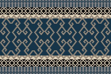 Bir Earthy Tone ve Retro Style, el yapımı dokuma motifleri olan etnik kökenli dikişsiz piksel deseni. Halk tarzı tekstil baskıları, dijital kumaşlar ve kültürel tasarım projeleri için mükemmel..