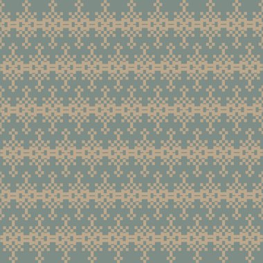 Yumuşak, Toprak Ton ve Retro Style. Bu Etnik-esinlenilmiş pürüzsüz piksel desen el yapımı dokuma motifleri içeriyor. Halk tarzı tekstil baskıları ve dijital kumaşlar için mükemmel.