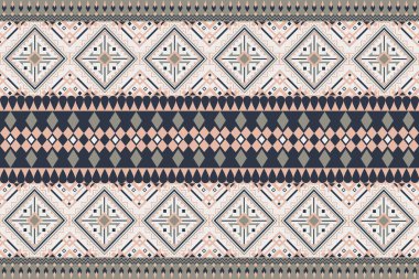 Etnik ve Halk Sanat Motiflerinden esinlenilmiş kabile geometrik kusursuz desen. Tekrarlayan geometrik şekiller, sembolik formlar ve canlı renk paletleri içeren bu tasarım, kültür, ritim ve zamansız gelenek duygusunu taşır..