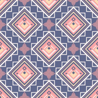 Etnik ve Halk Sanat Motiflerinden esinlenilmiş kabile geometrik kusursuz desen. Tekrarlayan geometrik şekiller, sembolik biçimler ve canlı renk paletleri ile bu tasarım kültür, ritim ve zamansız gelenek duygusunu taşır. Tekstil için mükemmel