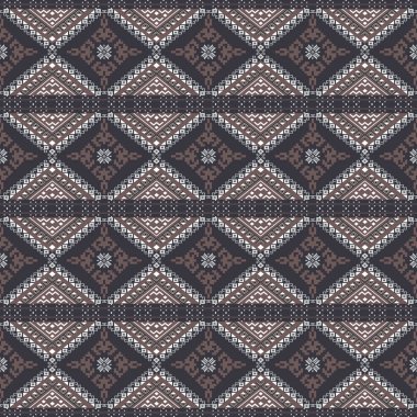 Etnik ve Halk Sanat Motiflerinden esinlenilmiş kabile geometrik kusursuz desen. Tekrarlayan geometrik şekiller, sembolik biçimler ve canlı renk paletleri ile bu tasarım kültür, ritim ve zamansız gelenek duygusunu taşır. Tekstil için mükemmel