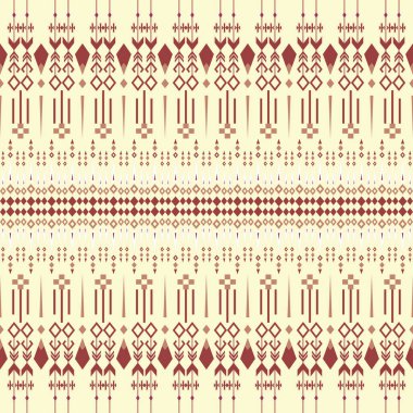 Etnik ve Halk Sanat Motiflerinden esinlenilmiş kabile geometrik kusursuz desen. Tekrarlayan geometrik şekiller, sembolik biçimler ve canlı renk paletleri ile bu tasarım kültür, ritim ve zamansız gelenek duygusunu taşır. Tekstil için mükemmel