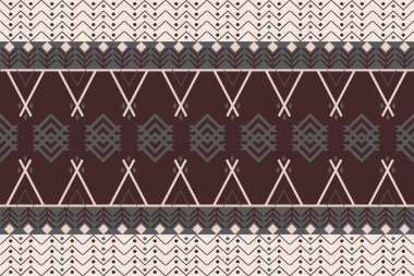 Kabile, Halk ve el yapımı dokulardan esinlenilmiş kusursuz Etnik ve Geometrik desenler koleksiyonu. Tekrarlayan motifler, soyut şekiller ve tekstil için uygun toprak rengi paletleri