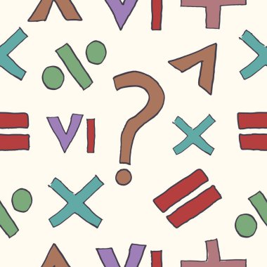 Renkli Matematik Sembolleri Kusursuz Desen Tasarımı