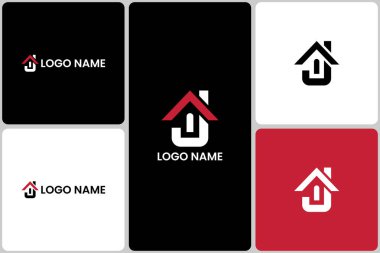 J harfini ev şekliyle birleştiren yaratıcı ve modern bir logo tasarımı, emlak şirketleri için ideal., 