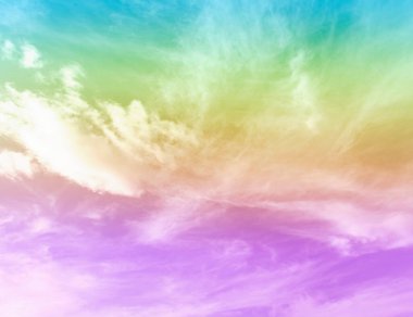 Renkli gökyüzü pastel ve bulut arkaplanı