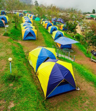 Phu Hin Rong Kla Ulusal Parkı 'nda kamp çadırı, Phu Thap Ber' de kamp.