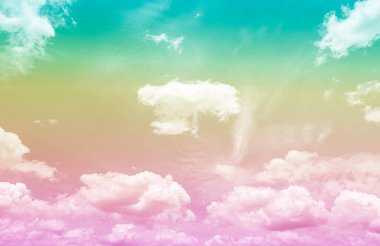 Gökyüzü pastel ve bulut arkaplanı güzel renklerle