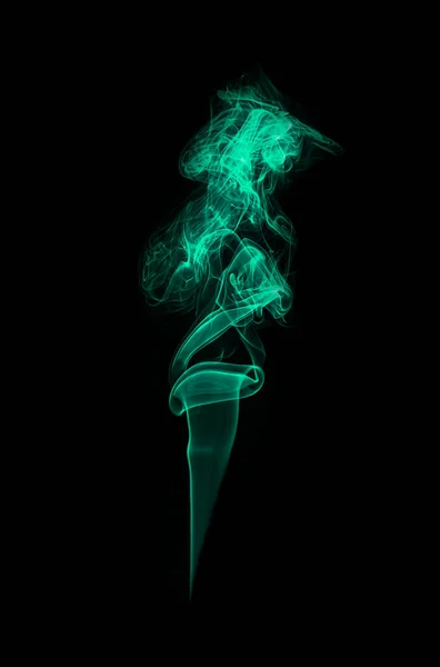 Smoke Incense Stick Burning Black Background — Stock Photo, Image