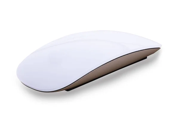Mouse Computador Branco Sem Fio Belo Design Moderno Isolado Fundo — Fotografia de Stock