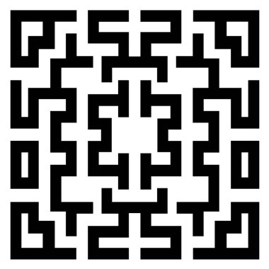 Labirente benzer bir yapı oluşturan siyah desenli karmaşık bir soyut tasarım..