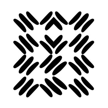 Siyah çizgi elementleri kare desen oluşturmak için düzenlenmiştir. Şablon beyaz bir arkaplan üzerinde paralel çizgiler ve grupları içerir.