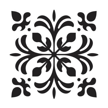 Siyah ve beyaz olarak tekrarlanan kare desenli çiçek tasarımı
