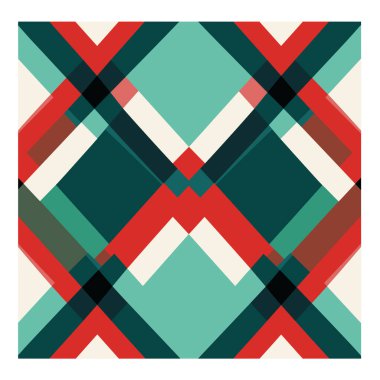 Renkli geometrik desen kesişen açılı çizgiler ve kareler