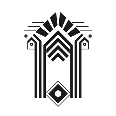 Siyah ve beyaz geometrik şekilli soyut grafik tasarımı