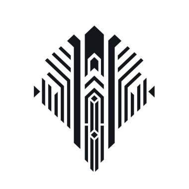 Siyah ve beyaz minimalist tarzda soyut geometrik desen tasarımı