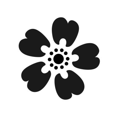 Simsiyah noktalı beş yaprak çiçeği.