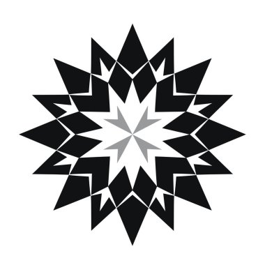 Yıldız ve üçgen geometrik şekilli siyah ve gri radyal tasarım