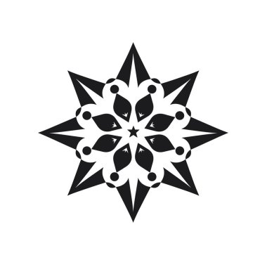 Beyaz arkaplanda geometrik şekilli yıldız tasarımı