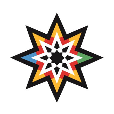 Azerbaycan 'ı temsil eden sekiz köşeli yıldız.