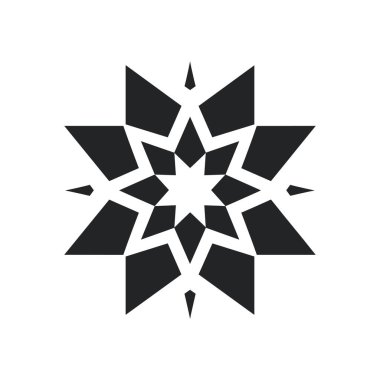 Beyaz üzerinde geometrik şekiller olan soyut yıldız patlaması tasarımı