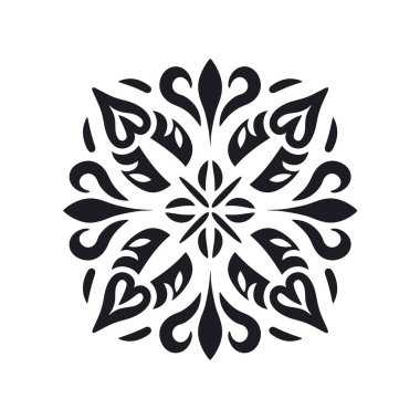 Simetrik bir çiçek şekli gösterilir.