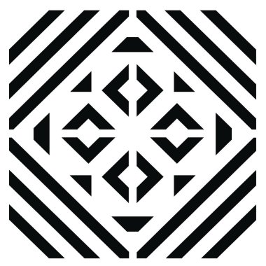 Sanatsal bir siyah beyaz grafik geometrik elementler içerir. Çizgileri, üçgenleri ve diğer keskin soyut şekilleri var..