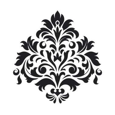 Bu simetrik bir çiçek dizaynı. Tasarım beyaz arka plana karşı siyahtır. Parlak bir şeye benziyor..