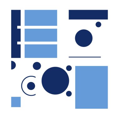 Geometrik şekiller ve çizgiler soyut bir modern model oluşturur