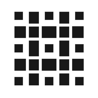 Beyaz arkaplan üzerinde siyah kare şablon