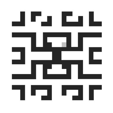 Beyaz zemin üzerinde gri kare olan soyut labirent deseni