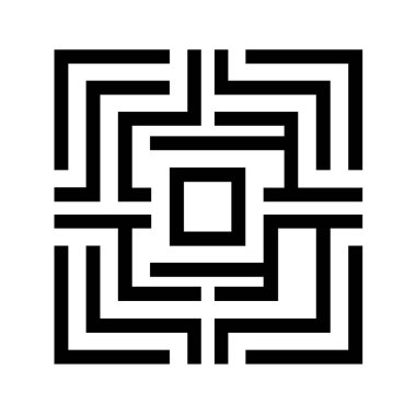 Siyah beyaz Geometrik kare labirent deseni