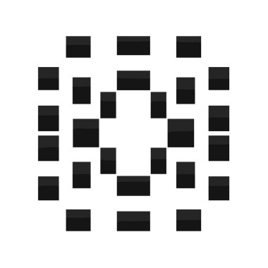 Çapraz şekil oluşturan soyut siyah kare desen