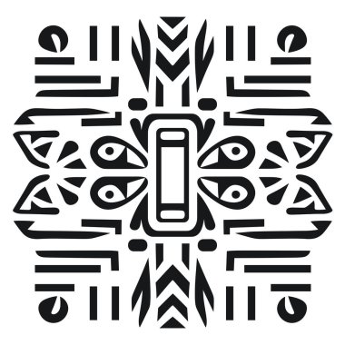 Mısırlı ve modern elementlerle soyut geometrik desen