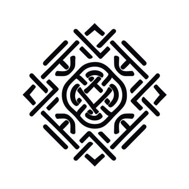 Karışık geometrik desen tasarımı ve birbirine geçmiş çizgiler