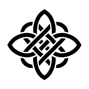 Yazdırma için beyaz arkaplanda karmaşık Kelt düğümü tasarımı