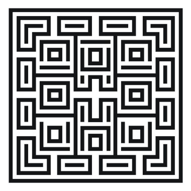 Siyah çizgiler ve kare şekilli geometrik soyut tasarım