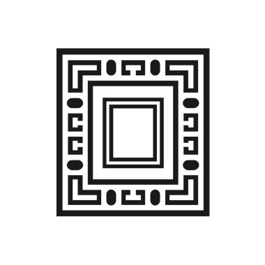 Yunan anahtar desenli kare tasarımı sınır ve boş merkez