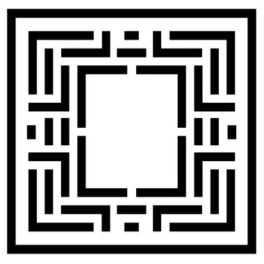 Kare merkezli siyah geometrik kare tasarımı