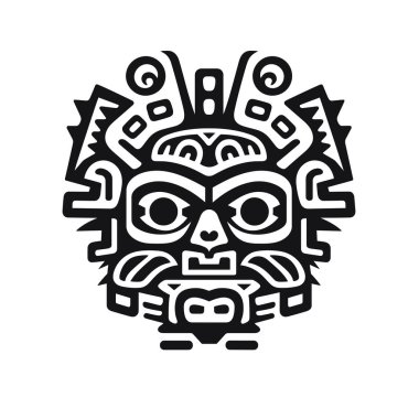 Geometrik şekilli siyah beyaz İnka maskesi