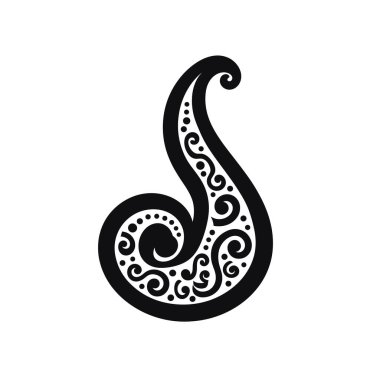 Karmaşık dairesel desenlere sahip siyah ve beyaz girdap tasarım elementi