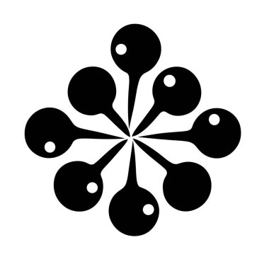 Merkezden yayılan gövdeli yuvarlak şekillerin soyut deseni