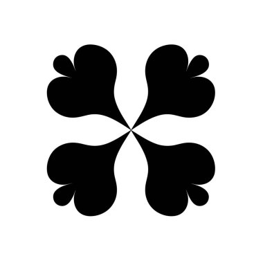 Beyaz arkaplan illüstrasyonuna karşı siyah soyut çiçek şekli