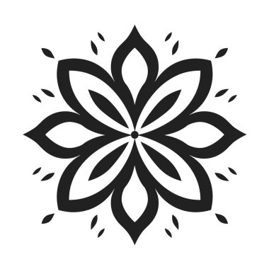 Simetrik tasarım, sekiz yapraklı bir çiçek şeklini ve daha küçük yaprak şekillerini gösterir..