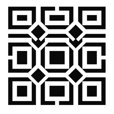 Siyah ve beyaz kareler, dikdörtgenler ve elmaslardan oluşan tekrarlanan bir desen gösterilir.