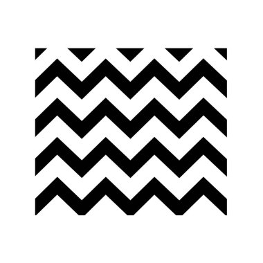 Siyah zigzag çizgileri beyaz arkaplana karşı basit, modern bir sembolü tekrar etmek için beyaz çizgilerle sıralanır..