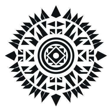 Tasarım siyah beyaz geometrik deseni gösteriyor. Şablonun üçgenleri ve daireleri var, ilginç bir geometrik tasarım yaratıyor..