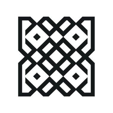 Soyut geometrik tasarım, beyaz bir arkaplana karşı siyah ve elmas şekilli birbirine bağlanan çizgilerin tekrarlayan bir modelini içerir..