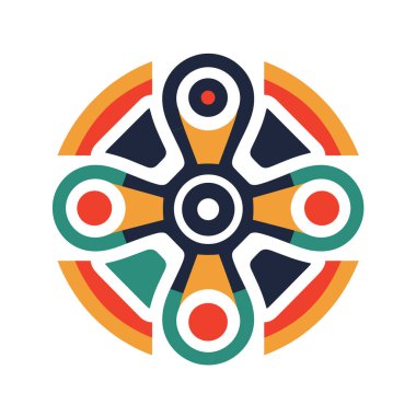 Dairesel ve üçgen şekilli renkli geometrik tasarım